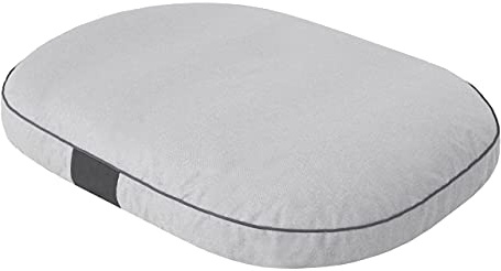 PillowPrim Hundekissen Hundebett Hundematratze Kissen Hundeschlaufplatz Bett Hundekorb Hundesofa ovale Matratze Kleine Hunde M - 70 x 50 cm Aschgrau ökologische Leinenstoffe