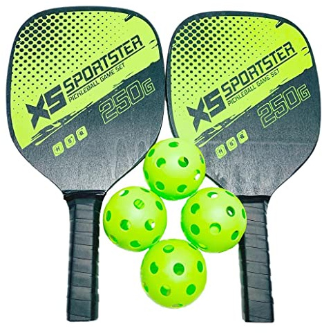 Easnea Lot de pickleball – Comprend 2 raquettes de pickleball, 4 balles, 1 sac de transport, une raquette de pickleball de qualité supérieure, un noyau en nid d'abeille en polymère