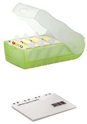 HAN Lernkarteibox CROCO, einfach Vokabeln lernen mit 5-Fächer-Lernsystem + HAN Register DIN A8 quer