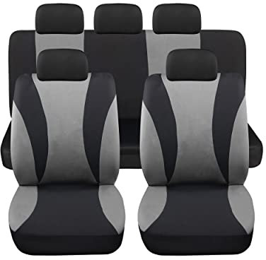 Auto Accessori Lupex Set Coprisedili Auto Universali LS06 Colore Grigio Anteriori e Posteriori in Poliestere Utilitaria No Suv