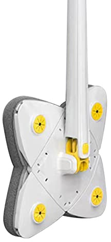 KOBONA Trapeador de Limpieza Ajustable Giratorio de 360 Grados,Trapeador de Limpieza de Paredes húmedo y seco Ajustable,con Almohadillas Reutilizables para Limpieza de Suelos y Ventanas