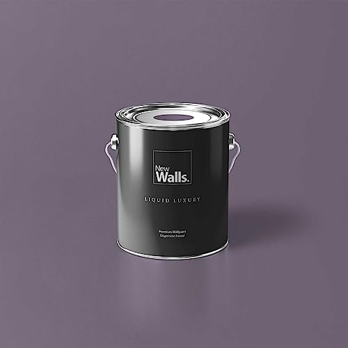 New Walls Premium Wandfarbe Violett, Mauve Liquid Luxury Dispersionsfarbe für Innenräume – 2,5 L