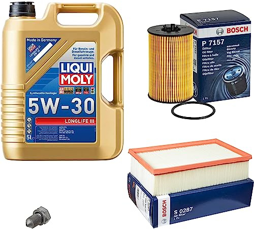 Inspektionspaket Wartungspaket Filterset mit 5 L Motoröl Longlife 3 5W-30, Ölfilter, Luftfilter, Verschlussschraube