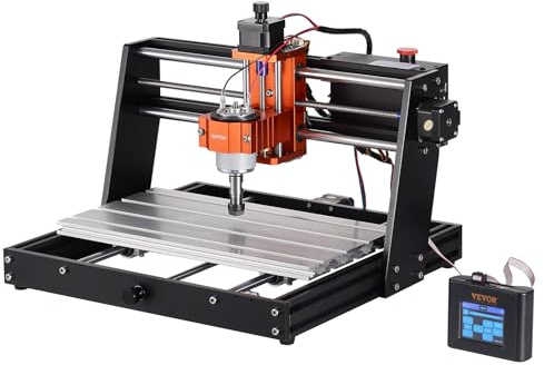 VEVOR CNC-Fräsmaschine, 120 W, Graviermaschine, 3-Achsen-GRBL-Steuerung, Holzgravur-Schnitzfräsmaschinen-Kit, 300 x 200 x 72 mm Arbeitsbereich 1200 U/min für Holz, Acryl, MDF, PVC, Kunststoffschaum