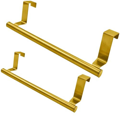 Coufce Lot de 2 Porte-Serviettes de 22,9 cm en Acier Inoxydable doré pour Porte d'armoire, Cuisine et Salle de Bain