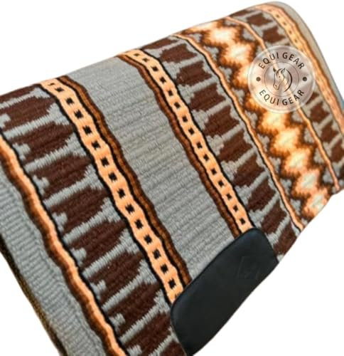 EQUIGEAR Western Show Horse Satteldecke aus neuseeländischer Wolle, Western-Design, handgefertigte Satteldecke, Wollpolster, Sensor Flex (Anpassung möglich) SA44 (34 x 33)