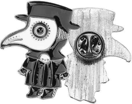 VALICLUD Pestarzt Brosche 2 Stück Emaille Anstecknadel Metallbrosche Für Kleidung Hüte Rucksäcke Gothic Punk Stil Für Halloween Und Besondere Anlässe