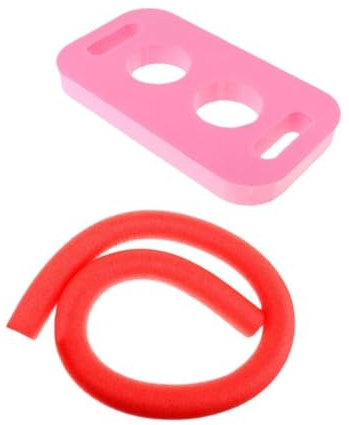 JISADER Fideos para Piscina, Palos de Entrenamiento de natación, Flotador de Espuma Flexible, Fideos para Piscina de 150cm con Conector para Nadar, Rosa Rojo