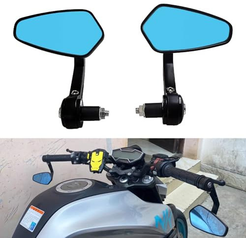 Heart Horse Specchietti Moto 17-19mm Manubrio - Anti-Glare Laterali per Bici Scooter Yamaha Pit Bike Kawasaki Z750 Z1000 FZ6 MT03