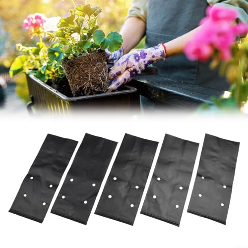 Lot de 100 sacs de pépinière robustes en polyéthylène pour plantes et tomates (17 x 30 cm) - Noir
