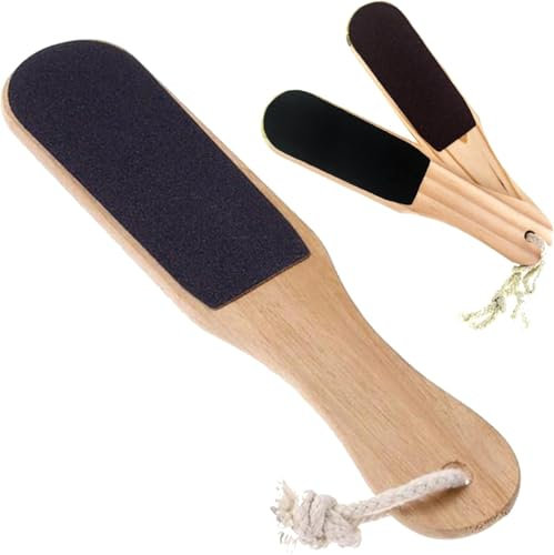 2 Pcs Double Sided Foot Rasp Manicure File Callus, 2-Sided Wooden File, Hard Skin Remover and Callus Removal for Quick and Convenient Home Use