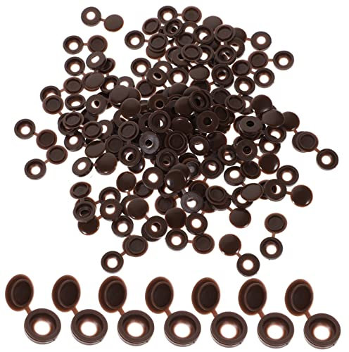 Anneome 100pcs Chrome Screw Caps Brown Screw Cap Covers Self-tapping Hole Plug for Furniture Legs
