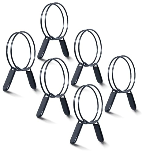 POWERTEC 5 Inch Double Loop Hose Clamps for Dust Collection Hose and Dryer Vent Hose, Quick Release Spring Clamps for Dust Collector and Dust Collection Fittings, 6 Pack (70410-P3)