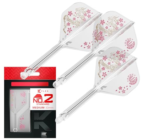 Target Japan Smash K Flex Dart Flights and Shaft System, No.2 | 3er-Pack Kflex All In One Flight, Player Edition Junya Koikawa Dartzubehör | K-Flex Dartschaft - Short/Intermediate/Medium