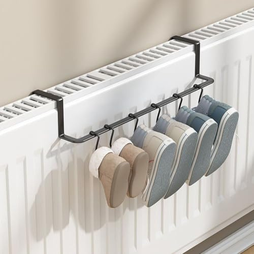 CNANRNANC Radiator Airer Over Radiator Clothes Airer Radiator Hook Over Radiator Towel Rail Drying Rack(Black)