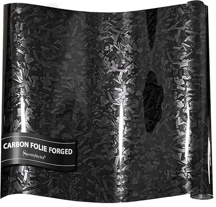 Sensylectra Carbon Folie Forged,150 * 30cm Geschmiedete CarbonFolie Autofolie,Selbstklebend Schmiedeoptik-Autofolie | Carbon-Optik, Folie