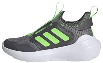 adidas Unisex niños TENSAUR Comfort Shoes Children, Grey Three/Lime Burst/Grey Five, 35 EU