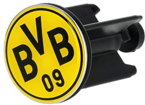 BVB Borussia Dortmund Waschbeckenstöpsel, 4 x 4 x 7-8,5 cm, Kunststoff und Metall, Gelb-Schwarz | 4 x 4 x 7-8,5 cm, Kunststoff und Metall