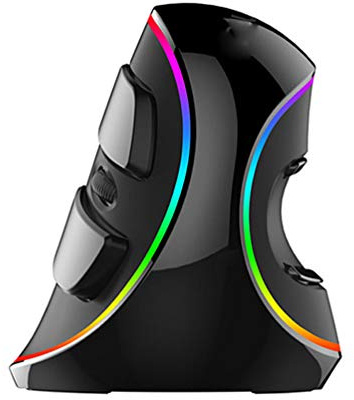 Mouse verticale ergonomico - Mouse ottico cablato con DPI regolabile, progettato per mani grandi, protegge le articolazioni delle mani, compatibile con PC