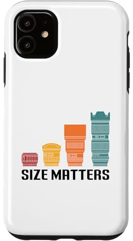 La taille de photographe drôle compte, objectif d'appareil photo de style rétro Coque pour iPhone 11