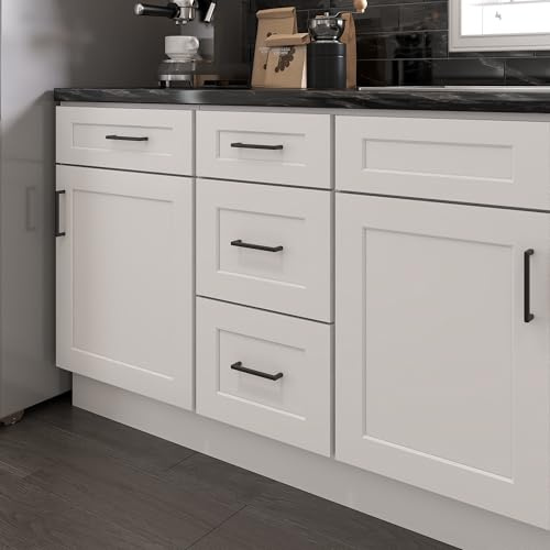 Furinno Shaker Drawer Base Kitchen Cabinet with 3-Drawers, Ready to Assemble, 24 D x 15 W x 34.5 H, White