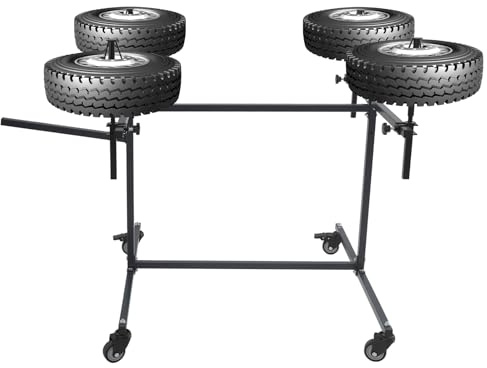 LOIRIIC Soporte para pintura de llantas, giratorio 360°, soporte de reparación de carrocería, llantas ajustables, 4 soportes giratorios, para guardabarros, puertas, parachoques, caballete de pintura