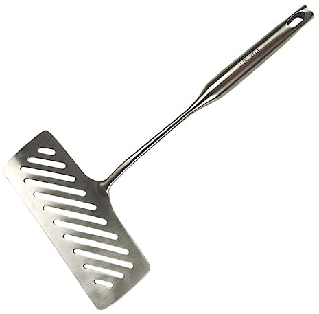 WEKADRIN Spatola per Pesce in Acciaio Inossidabile Piccola Paletta Piatta per Bistecca e Pancake Utensile da Cucina Antiscivolo e Leggero per Cottura e Grigliata