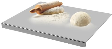JurciCat 30 X 40 Cm Planche à Découper en Inoxydable Pour Pétrir Découper et Cuisiner Planche a Decouper en Inox Acier Inoxydable Rebord Également Utilisable Comme Pour Cuisine Les Bars et Restaurants