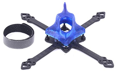 Qklyxr KIT de cadre drone quadricoptère FPV avec auvent imprimé en 3D et empattement 105 mm fibre carbone Kit de mise à niveau pour drone de course FPV(Blue)