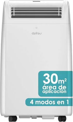 Daitsu - Aire Acondicionado Portátil 4 en 1 Frío, Calor, Deshumidificador y Ventilador | Aeris Dual APD-12FCXB | Hasta 30 m² | Compacto y Silencioso | Mando a Distancia