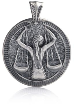 REYTEL 925 sterling silver hänge stjärntecken våg – astrologisymbol charm, 3,2 cm höjd, 2,6 cm diameter, 8,6 g – present för kvinnor
