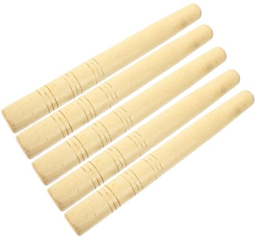 TOYANDONA Wooden Handle Replacement Sturdy Khaki Wood Material 5pcs for Hoes and Sickles, Ergonomic Design and Labor Saving for Gardening and Lawn Care Tools for Gardening and Lawn Care