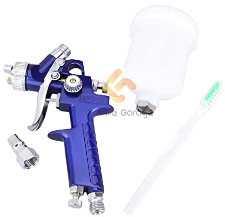 Madlife Garage 0.8mm Stainless Nozzle Mini Gem Blue 0.8mm 125ml Capacity High Volume Low Pressure Air Spray Paint Gun for Car Furniture Painting
