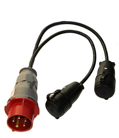 F-ELEKTRO CEE Adapter 16A/400V Stecker Starkstrom auf 230V Schuko Kupplung H05RR-F 3x1,5