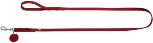 HUNTER Solid Education Hundeführleine | Rindsleder, handgeflochten, für Training & Alltag, Farbe: Rot, Größe 16/150