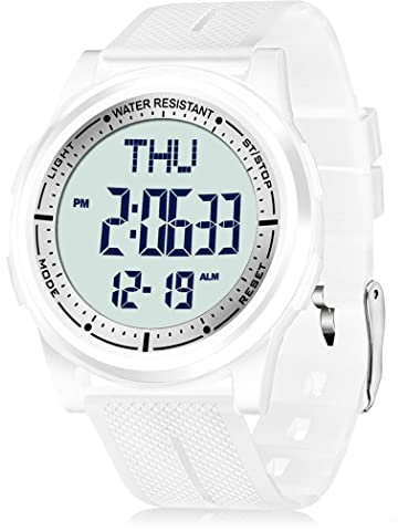 WIFORT Mens Watches Waterproof for Sports Digital Watch for Men Ultra-Thin & Wide Angle Vision Military Watch, Countdown Dual Time Split Time Stopwatch Backlight Alarm, Wrist Watches for Boys Girls