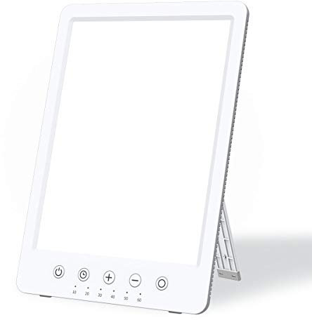 Easysleep Sun Lamp 10000 Lux LED Energy Therapy White Warm Light with 7 Timer and 10 Adjustable Brightness and with Memory Function and 2 Flexible Placement. (White)