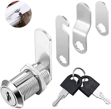 Briefkastenschloss 16mm, Briefkasten schloß mit schlüssel mit 2 Schlüssel 4 Verschiedene Schlossplatten, Postkasten schloss für Cupboard, Schranktüren