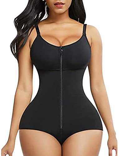 SRTUMEY Body gainant pour femme avec fermeture éclair YL0414, 1_Noir, M