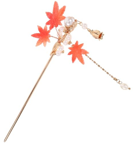 PACKOVE Chinesischer Haarstab Japanische Haarnadel Stäbchen Frisur Japanischer Haarstab Ahornblatt Quasten Haarnadeln Vintage Haarschmuck Pins