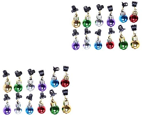 PRETYZOOM 60 STK Requisiten Für Weihnachtskostüme Weihnachts-Cosplay-zubehör Weihnachtsbart Jingle Bell Gesichtshaarkugeln Bunter Bartschmuck Bart Kugel Weihnachten Kleidung