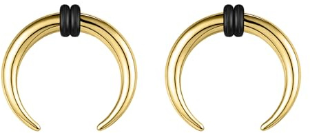 ZS Septum-Ringe, 2 G, 4G, 6G, 8G, 10G, 14G, 16G, Büffel, Hufeisen, Dehner, Expander zum Dehnen von durchbohrten Nasen und Ohren, für Damen und Herren, 2 Stück, Edelstahl, Kein Edelstein