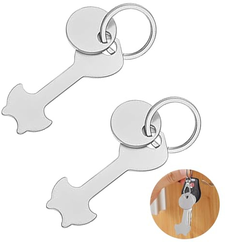 2 Set Shopping Trolley Releaser,Shopping Trolley Token, Stainless Steel Trolley Key, Shopping Cart Unlocker, Coin Operated Key, Reusable Shopping Trolley Token Coin
