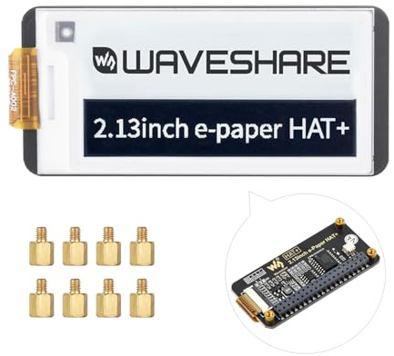 Waveshare V4 2.13inch E-Paper Hat+ for Raspberry Pi 5 /for Raspberry Pi Zero 2 W/for Raspberry Pi 3 B/for Raspberry Pi 4B /for Pi Pico W, 250x122, SPI, Hat+ Standard E-Ink Display for pwnagotchi Kit
