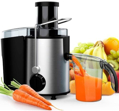 XLDZ Juicer Machine, Slow Masticating Juicer Extractor, 65mm Wide Feed Chute for Whole Fruits and Vegetables(B)