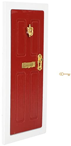 ifundom Mini-holztür Für Puppenhaus Maßstab Holz Und Legierung Passend Für Minihäuser Und Minivillen Accessoire Für Puppenhausdekor Einfach Zu Platzieren Ergänzende Dekoration Für Puppenha