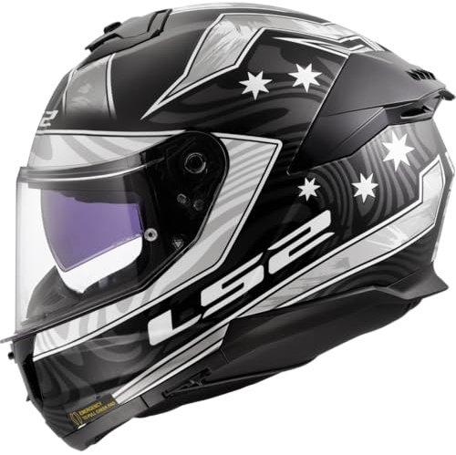 LS2, Integraler Motorradhelm STREAM II GALDAM Gloss Black White, XXL