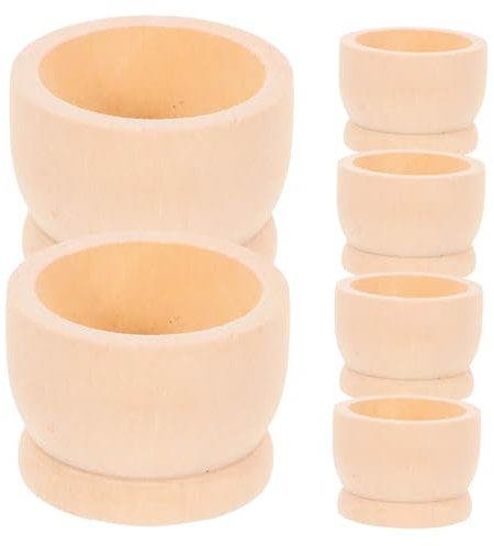 Cabilock Support en Bois Fabriqué À La Main pour La Décoration De Pâques Ensemble De 6 Plateaux De Rangement Artisanat Naturel
