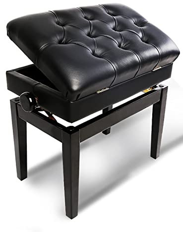 GZSLKSCD Klavierhocker, Moderne Klavierbank aus Leder, höhenverstellbar, Klavierhocker, Keyboardbank, Schminkhocker, 56 x 36 x 50–60 cm