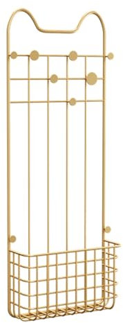 Hängegarderobe für den Eingangsbereich, Wandgarderobe, Haken zum Aufhängen, dekorative Hakenleiste, Türgarderobe für Badezimmer, für Badezimmer, Kücheneingangsbereich (Gold)